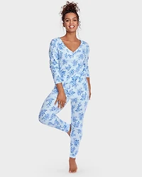 Womens Floral Thermal Pajama Pants
