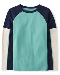 Boys Colorblock Raglan Top