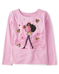 Girls Paris Girl Graphic Top