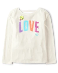 Girls Graphic Cut Out Top