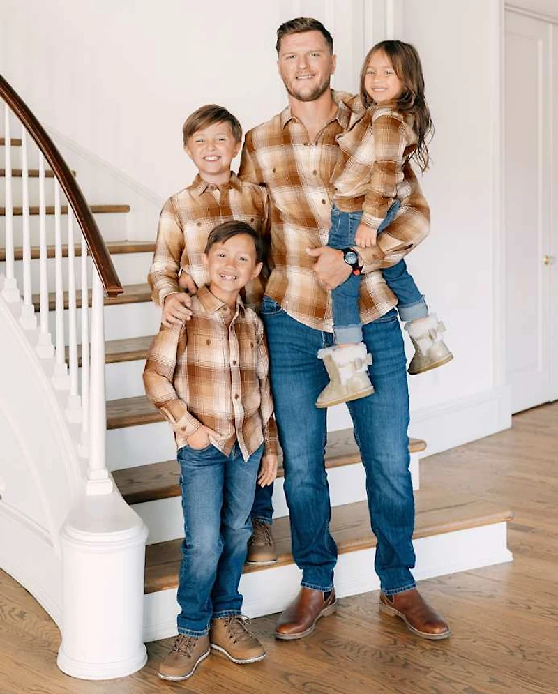 Girls Plaid Flannel Button Up Shirt