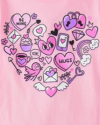 Girls Heart Icons Graphic Tee