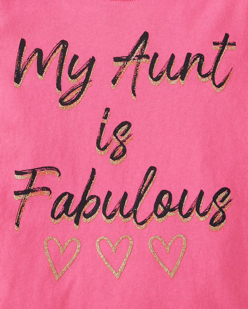 Baby And Toddler Girls Aunt Graphic Tee