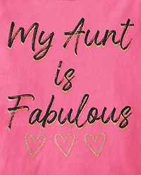 Baby And Toddler Girls Aunt Graphic Tee