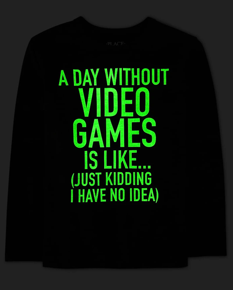 Boys Glow Video Games Graphic Tee