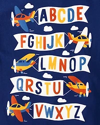Baby And Toddler Boys Airplane Alphabet Graphic Tee