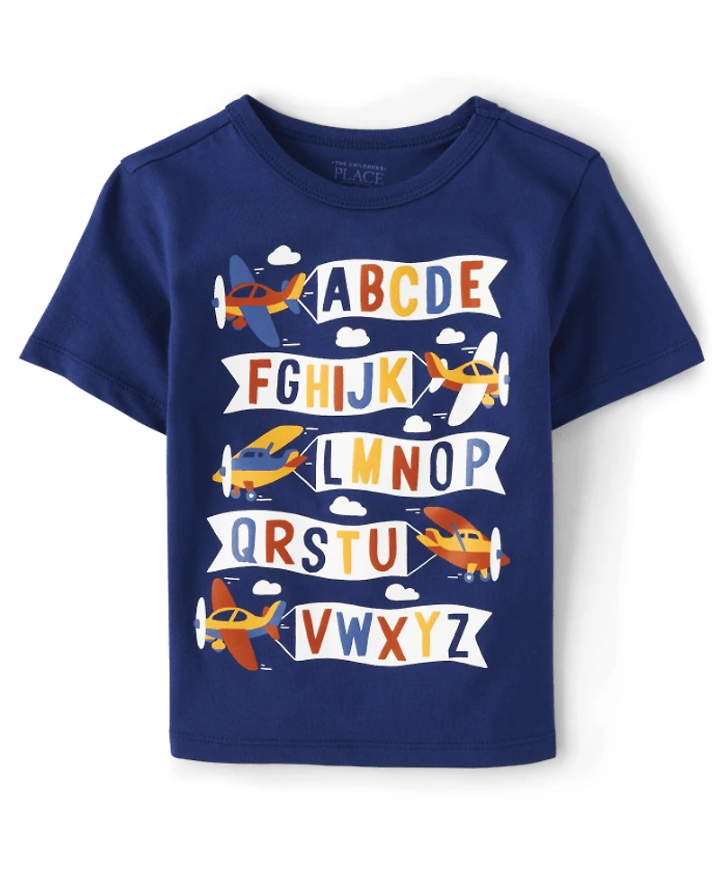 Baby And Toddler Boys Airplane Alphabet Graphic Tee