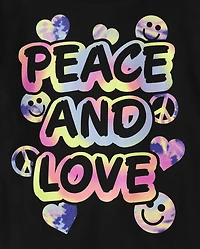 Girls Peace And Love Happy Face Graphic Tee 2-Pack