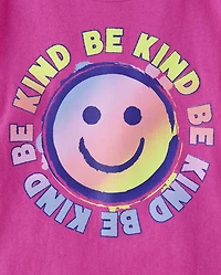 Girls Peace And Love Happy Face Graphic Tee 2-Pack