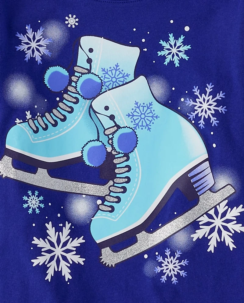 Girls Ice Skates Graphic Tee