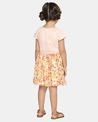 Baby And Toddler Girls Mommy Me Floral Smocked Fit Flare Dress