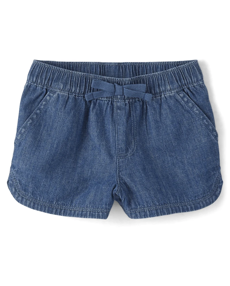 Baby And Toddler Girls Chambray Pull On Shorts