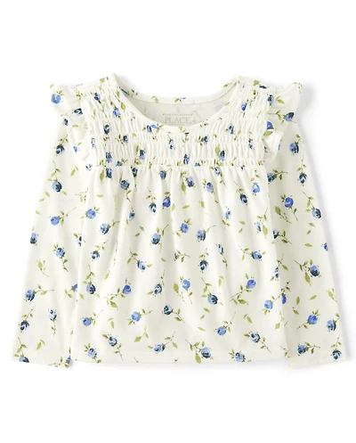 Baby And Toddler Girls Floral Smocked Top