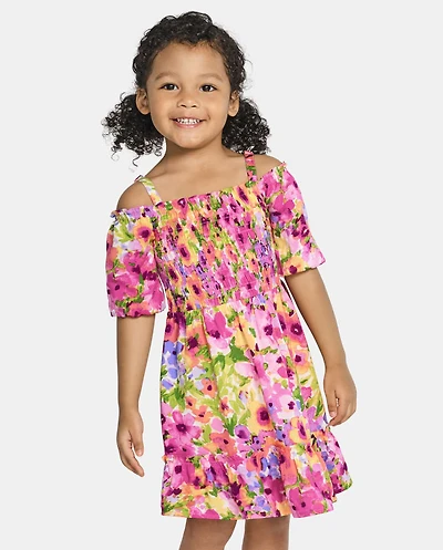 Toddler Girls Mommy And Me Floral Ruffle Dress