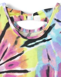 Toddler Girls Rainbow Tie Dye Knot Back Tank Top 2-Pack