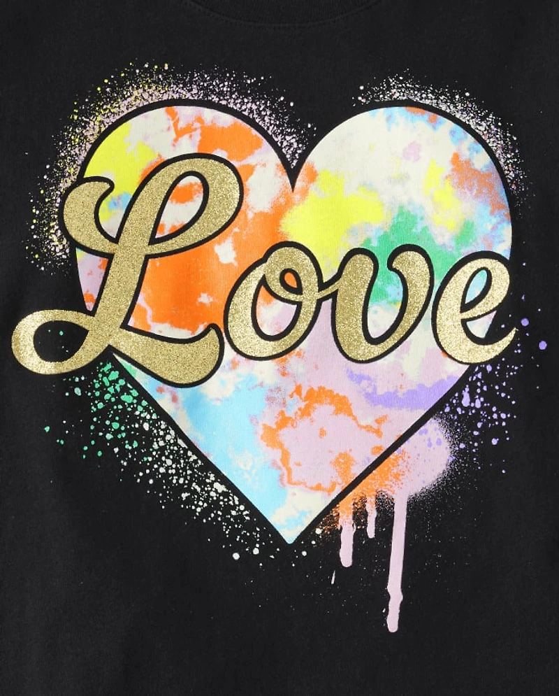Girls Love Heart Graphic Tee