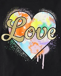 Girls Love Heart Graphic Tee