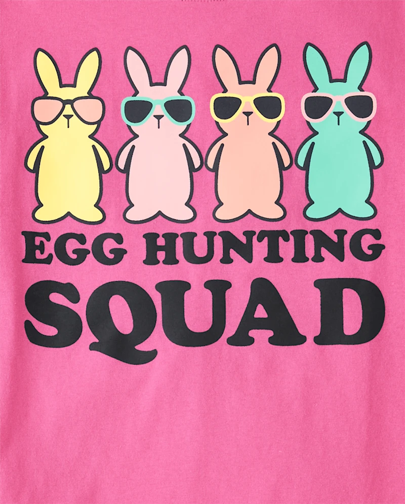 Womens Matching Family Egg Hunting Squad Graphic Tee