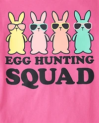 Womens Matching Family Egg Hunting Squad Graphic Tee