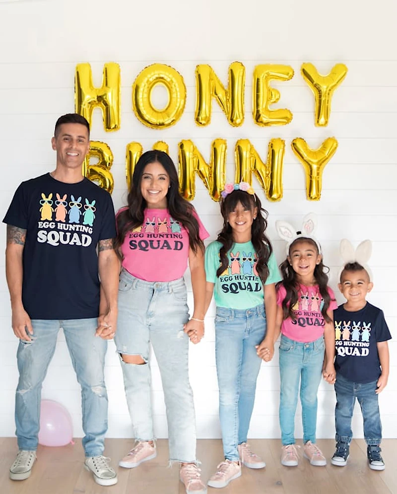 Womens Matching Family Egg Hunting Squad Graphic Tee