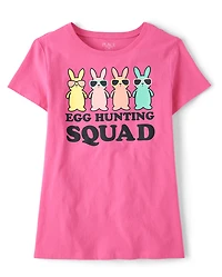 Womens Matching Family Egg Hunting Squad Graphic Tee