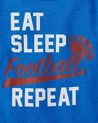 Baby And Toddler Boys Eat Sleep Football Repeat Graphic Tee