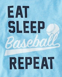 Boys Eat Sleep Baseball Repeat Graphic Tee