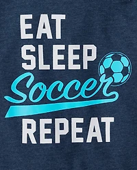 Baby And Toddler Boys Eat Sleep Soccer Repeat Graphic Tee