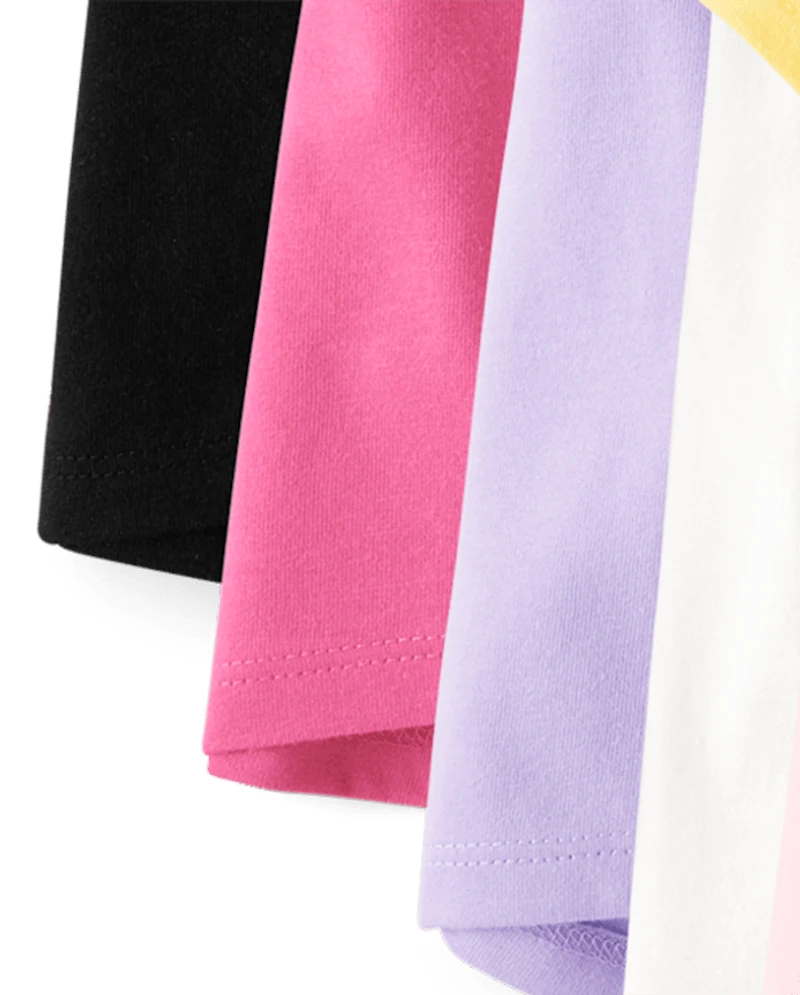 Lot de 6 t-shirts asymétriques pour petites filles