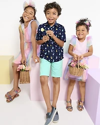 Toddler Girls Rainbow Ombre Mesh Skirt