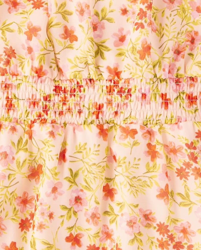 Womens Mommy And Me Floral Georgette Tiered Dress