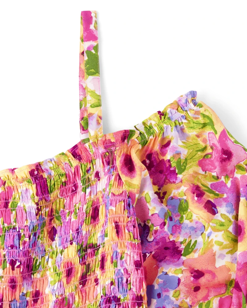 Womens Mommy And Me Floral Ruffle Dress