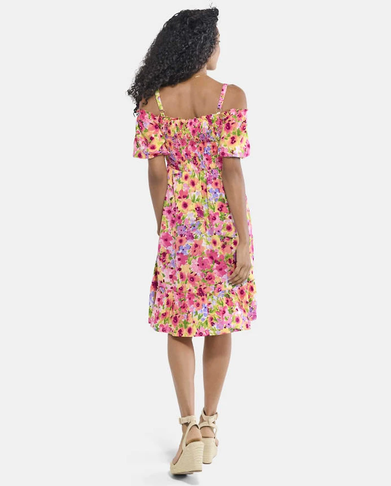 Womens Mommy And Me Floral Ruffle Dress