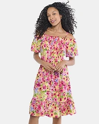 Womens Mommy And Me Floral Ruffle Dress