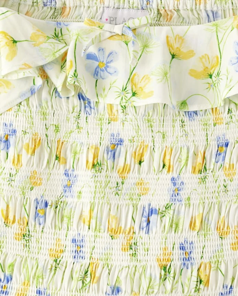 Womens Mommy And Me Floral Smocked Dress