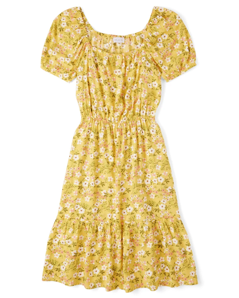 Womens Mommy And Me Floral Tiered Dress