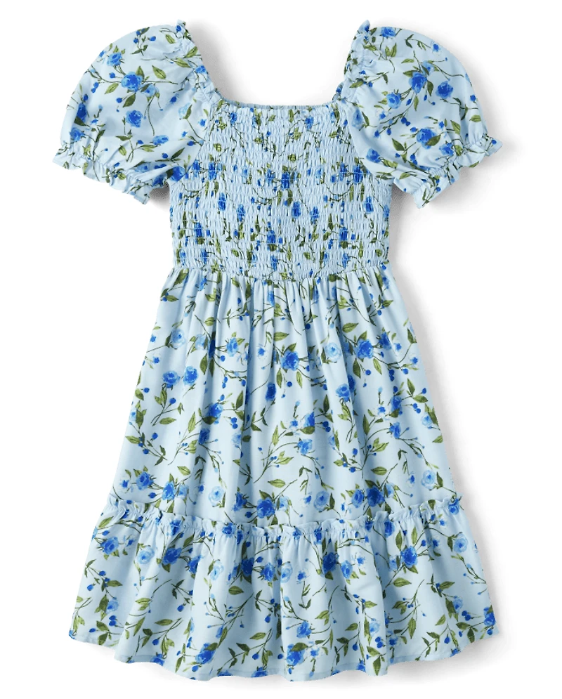 Girls Mommy And Me Floral Ruffle Dress