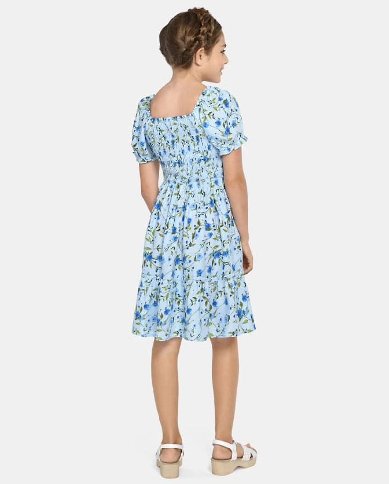 Girls Mommy And Me Floral Ruffle Dress