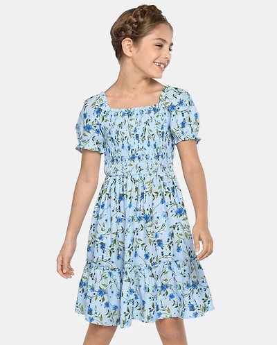Girls Mommy And Me Floral Ruffle Dress