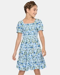 Girls Mommy And Me Floral Ruffle Dress