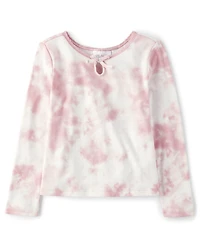 Girls Tie Dye Pointelle Top
