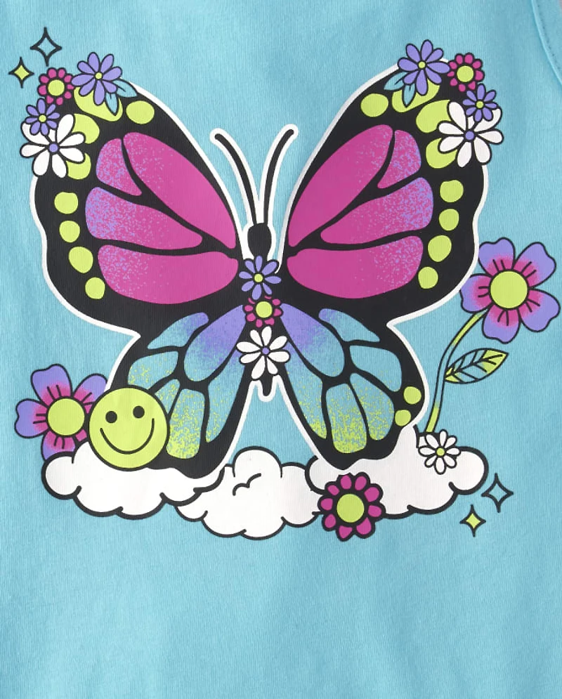 Girls Happy Vibes Fringe Tank Top 2-Pack