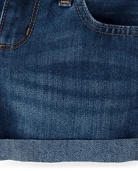 Shorty en jean à revers pour filles