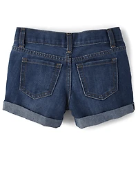 Shorty en jean à revers pour filles