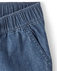 Girls Chambray Pull On Shorts