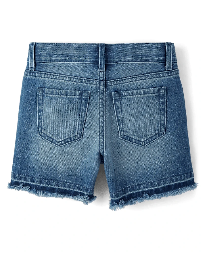 Girls Denim Midi Shorts