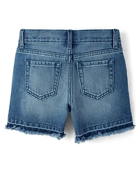 Girls Denim Midi Shorts