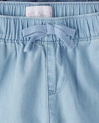 Girls Chambray Pull On Shorts 3-Pack