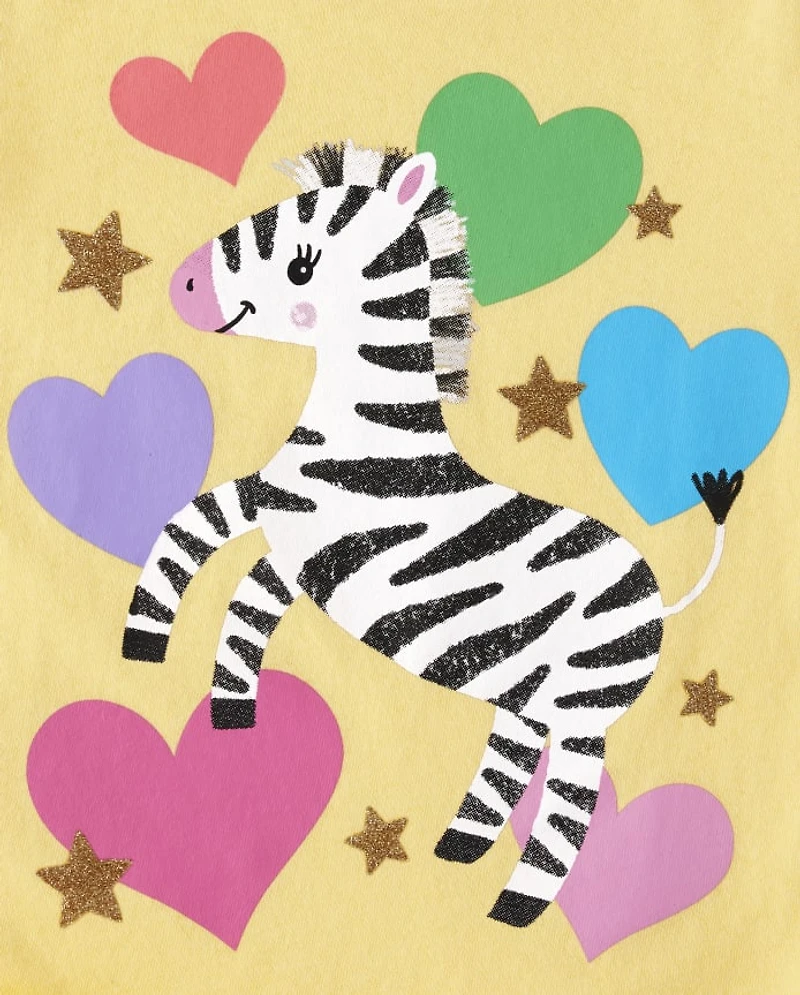 Baby And Toddler Girls Animal Graphic Tee 3-Pack