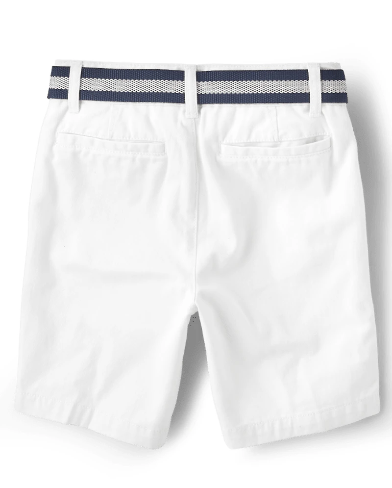 Boys Belted Chino Shorts